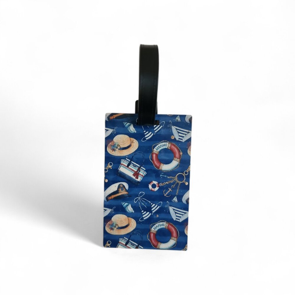 Nautical Print Luggage Tag, Bag Label, Travel Identifier
